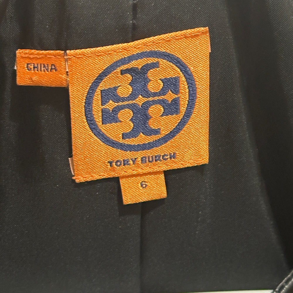 Tory Burch Black Leather Jacket with Chain Trim - Picture 3 of 4